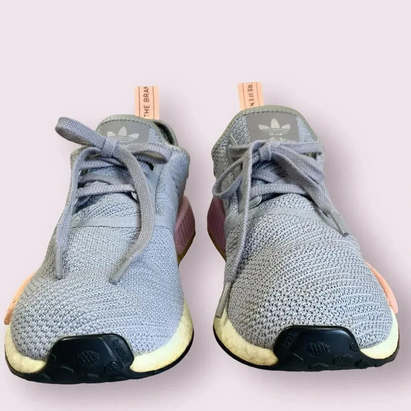 Adidas NMD R1 Boost Athletic Sneakers Running Shoes Women Size 8 Light Granite - Picture 4 of 15